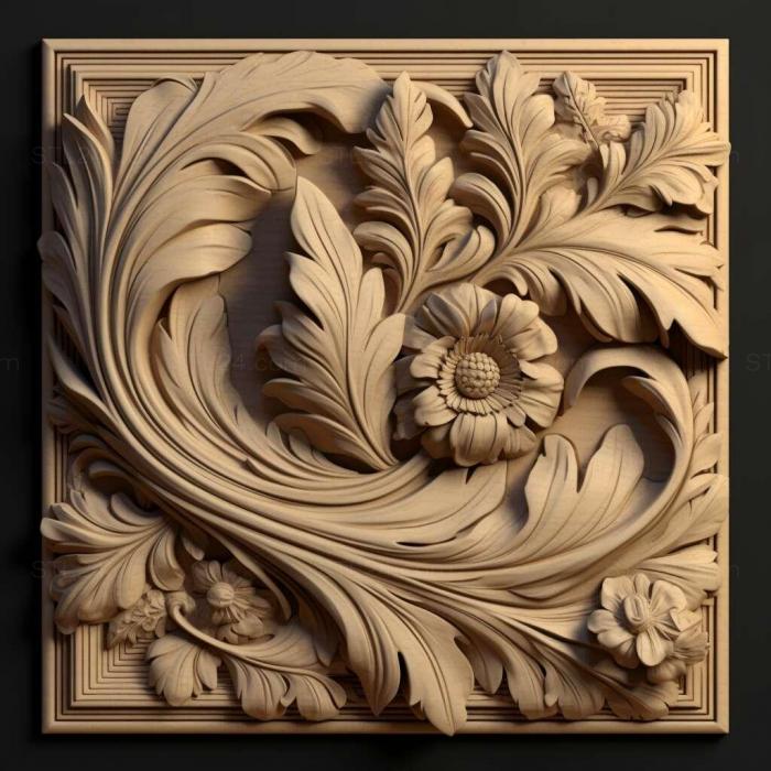 Patterns and decorations (stl Evacanthus 1, PATTERN_2249) 3D models for cnc